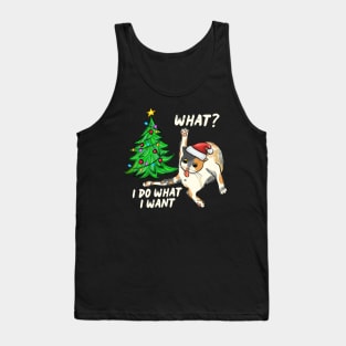 What Cat I Do What I Want Christmas Tree Tank Top